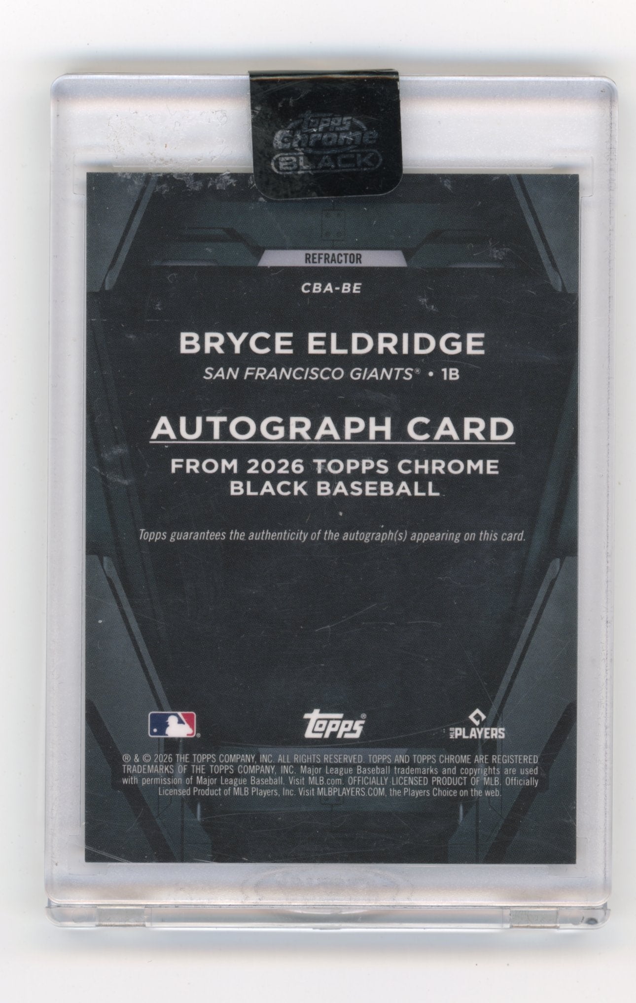 2026 Topps Chrome Black Bryce Eldridge #CBA-BE Autographs Refractors /199 Giants