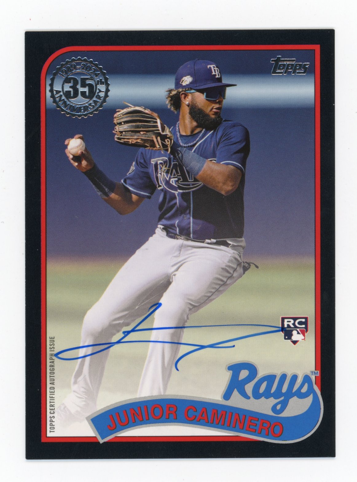 2024 Topps Junior Caminero #BSA-CAM Baseball Stars Autographs Black /199 Rays