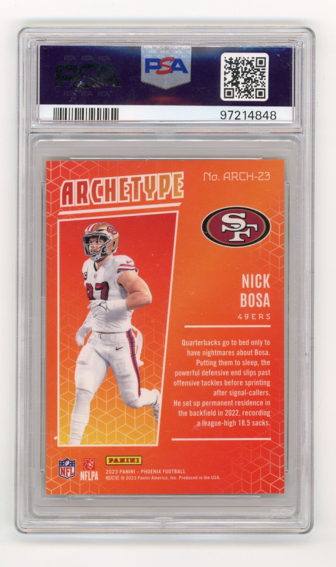 2023 Panini Phoenix Nick Bosa #ARCH-23 Archetype PSA 10 San Francisco 49ers