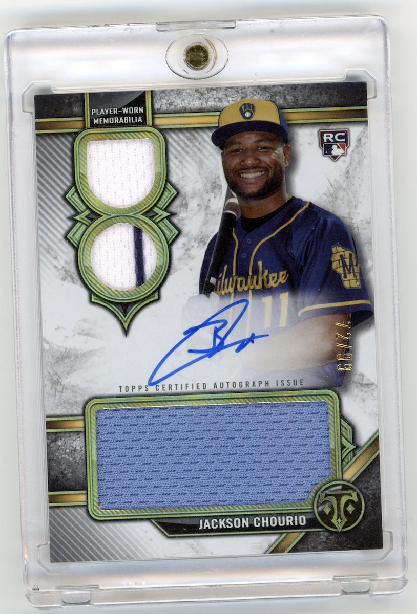 2024 Triple Threads Jackson Chourio #RAR-JCH RC Autographed Relics /99 Brewers