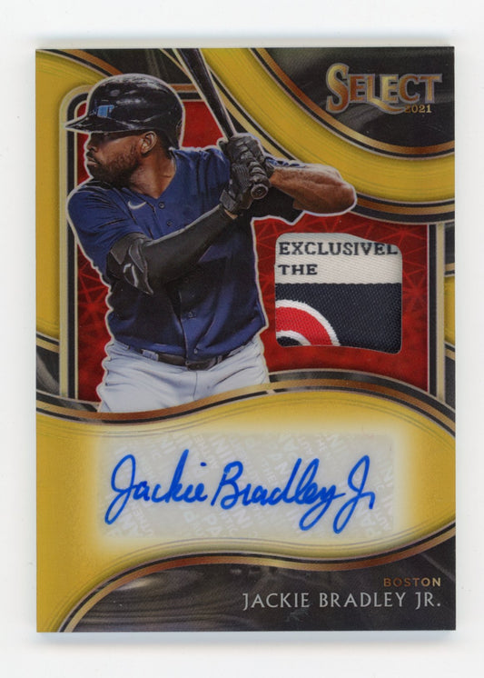 2021 Select Jackie Bradley Jr. #SM-JB Signature Materials Gold /10 Red Sox