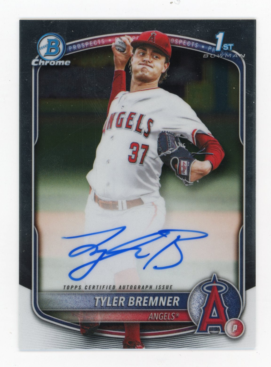 2025 Bowman Draft Tyler Bremner #CPA-TB Chrome Prospect Autographs Angels