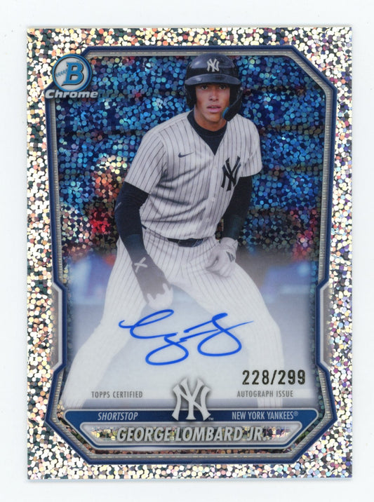 2026 Bowman George Lombard Jr. #CPA-GL Chrome Prospect Autographs Speckle Refractors /299 Yankees