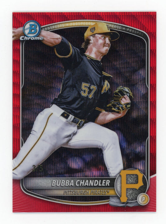 2025 Bowman Chrome Bubba Chandler #BCP-171 Prospects Red Wave #/5 Pittsburgh Pirates