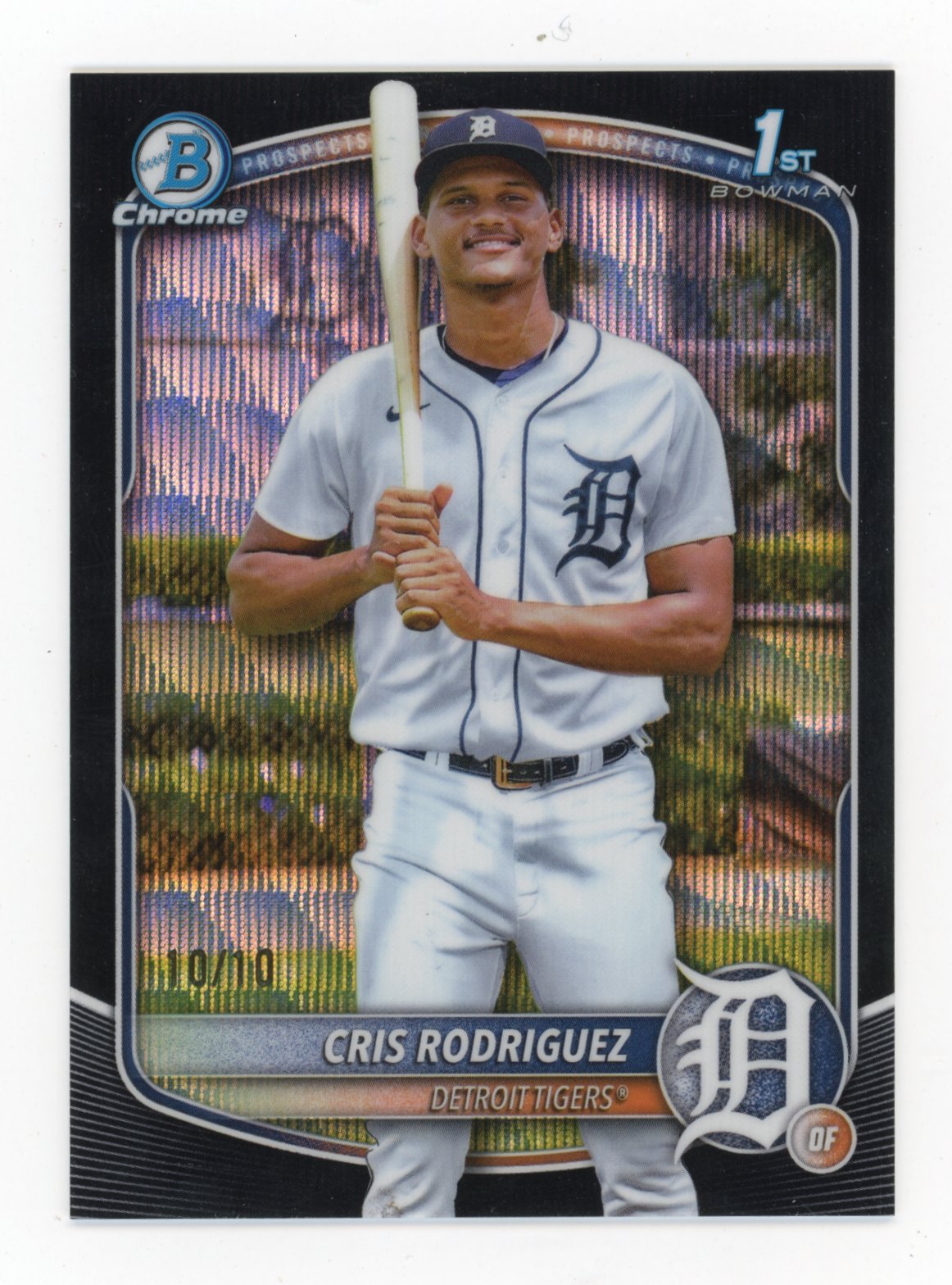 2025 Bowman Chrome Cris Rodriguez #BCP-250 Prospects Black Wave #/10 Detroit Tigers
