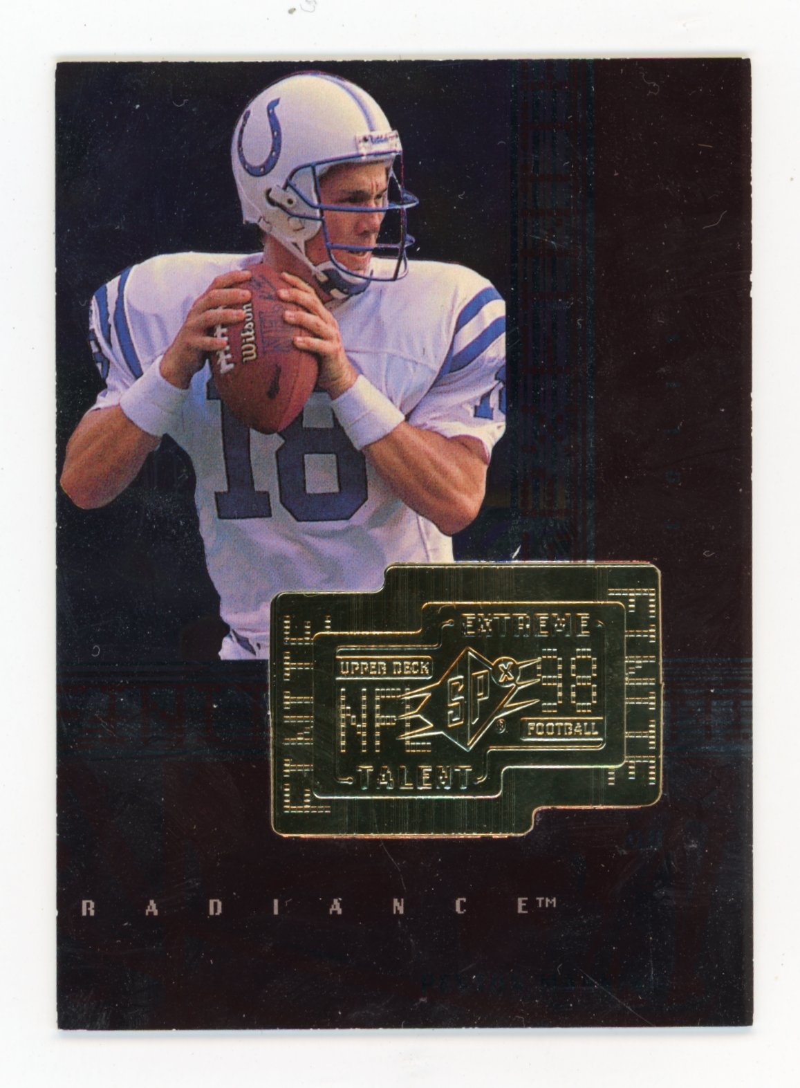 1998 SPx Finite Peyton Manning #287 Radiance #/3600 Indianapolis Colts