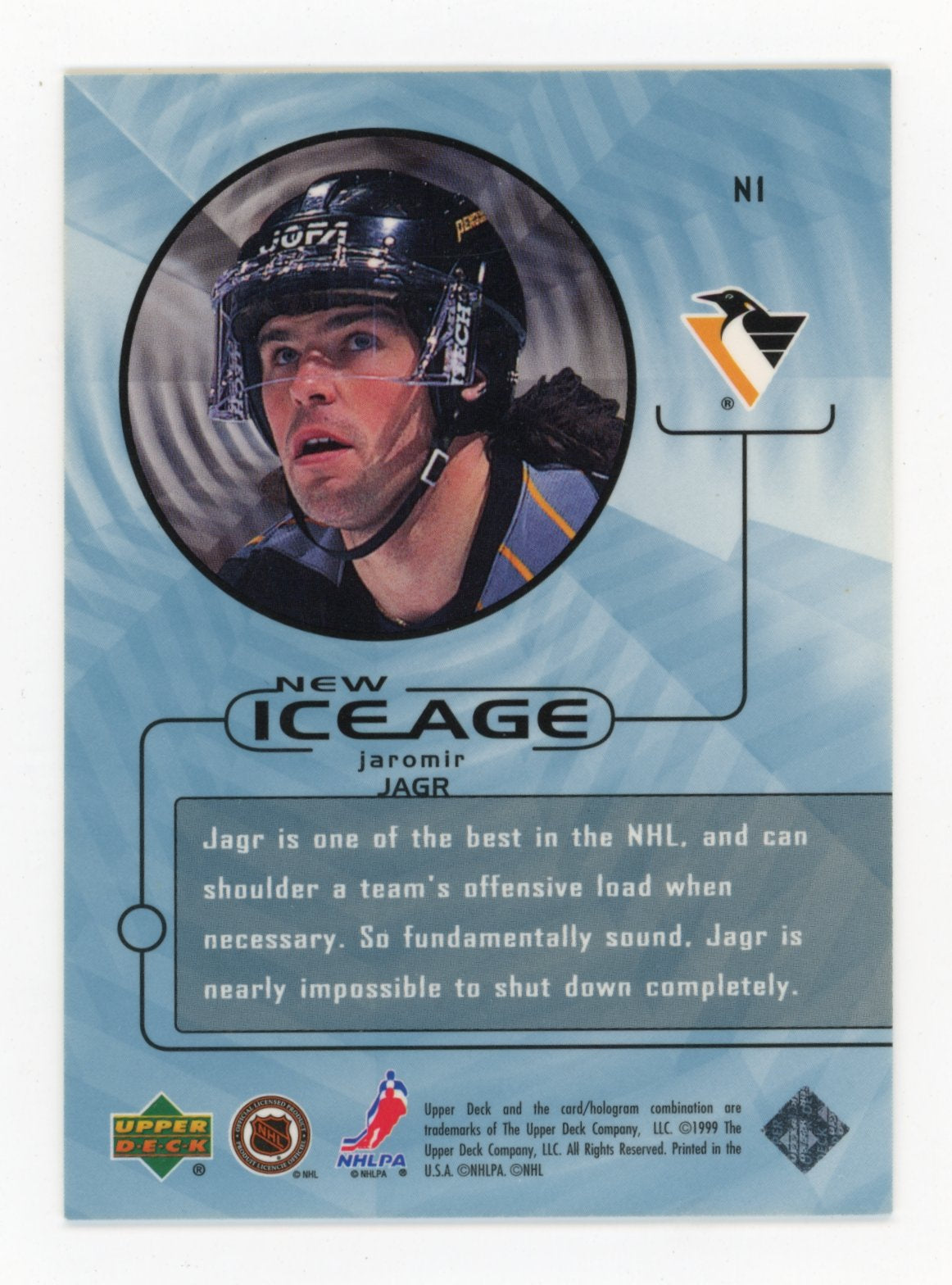 1999-00 Upper Deck Jaromir Jagr #N1 New Ice Age Pittsburgh Penguins