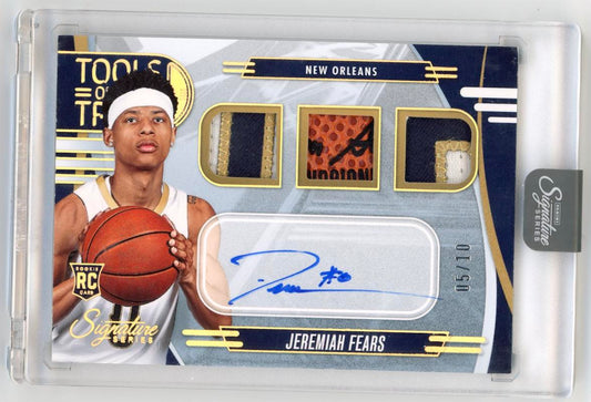 2025 Signature Series Jeremiah Fears #TOT-JMF Tools Of The Trade Rookies #/10 Pelicans