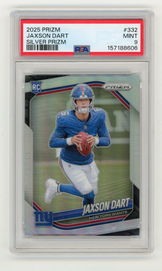 2025 Panini Prizm Jaxson Dart #332 Silver PSA 9 New York Giants