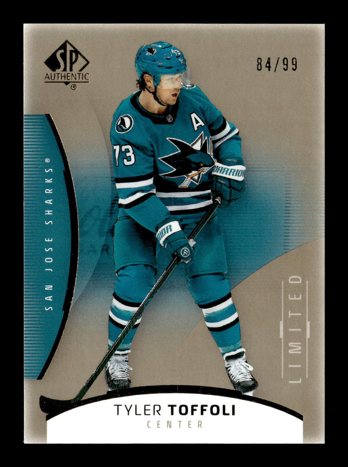 2025-26 SP Authentic Tyler Toffoli #14 Limited Gold San Jose Sharks