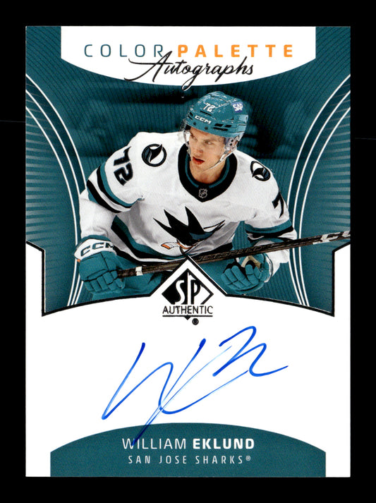2025-26 SP Authentic William Eklund #CP-WE Color Palette Autographs San Jose Sharks
