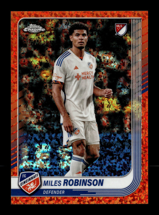 2025 Topps Chrome MLS Miles Robinson #173 Orange Refractor #/25 FC Cincinnati
