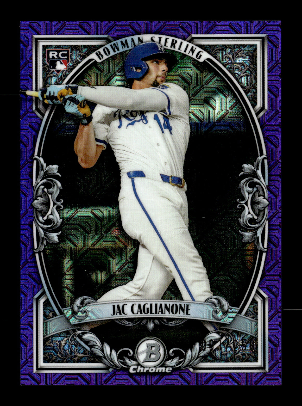 2026 Bowman Jac Caglianone #BST-14 Bowman Sterling Mojo Purple Refractors #/250 Kansas City Royals