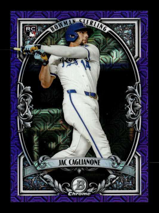2026 Bowman Jac Caglianone #BST-14 Bowman Sterling Mojo Purple Refractors #/250 Kansas City Royals