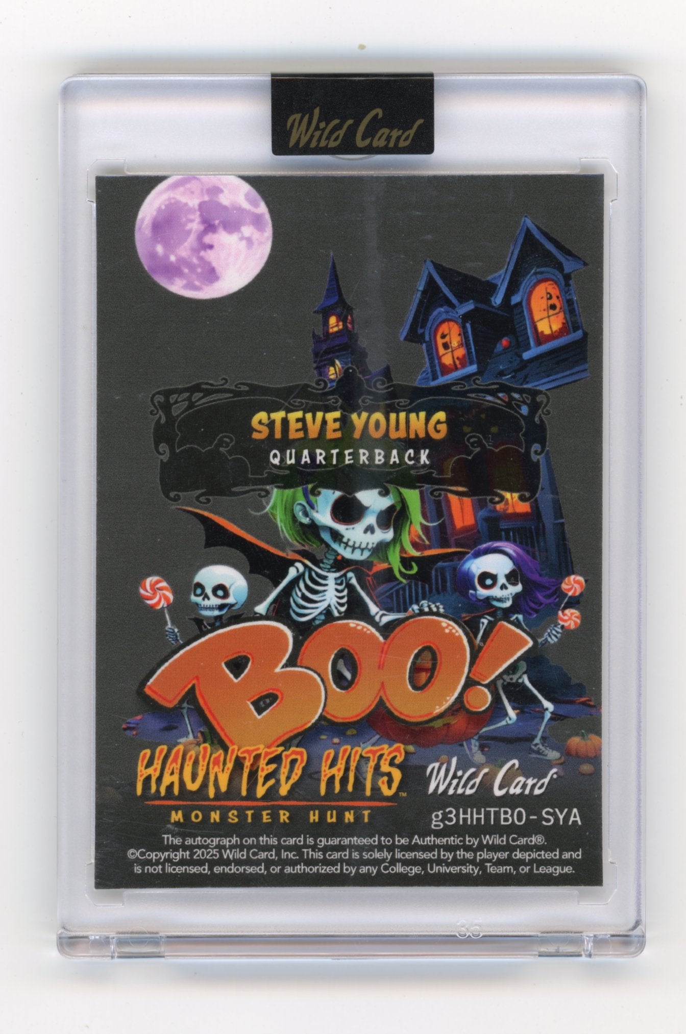 2025 Wild Card Haunted Hits - Gold Circles Auto Boo Steve Young #a3HHTBO-SYA #/1