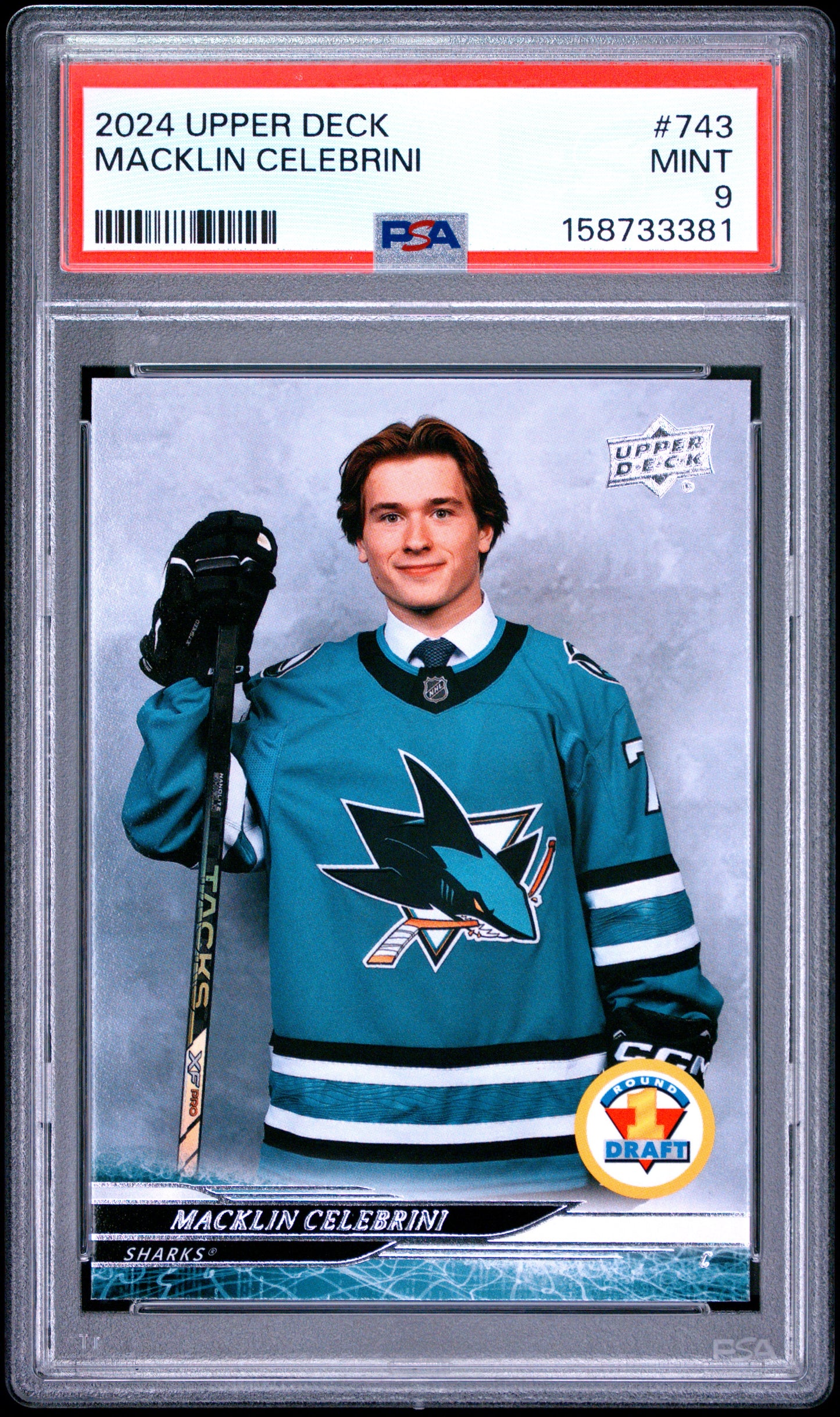 2024 Upper Deck Macklin Celebrini #743 PSA 9