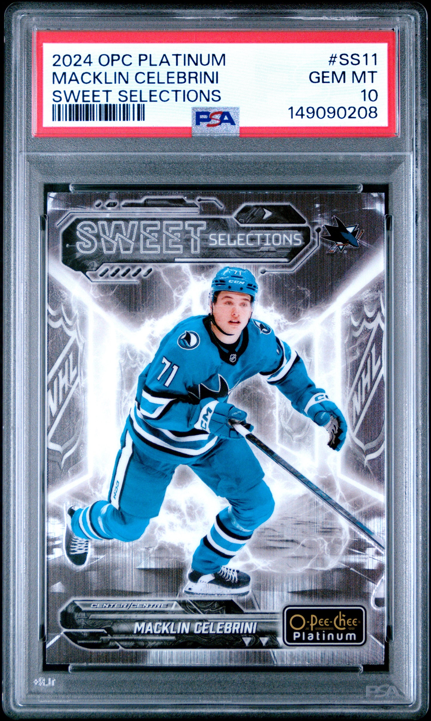 2024 Upper Deck O-Pee-Chee Platinum Sweet Selections Macklin Celebrini #SS11 PSA 10