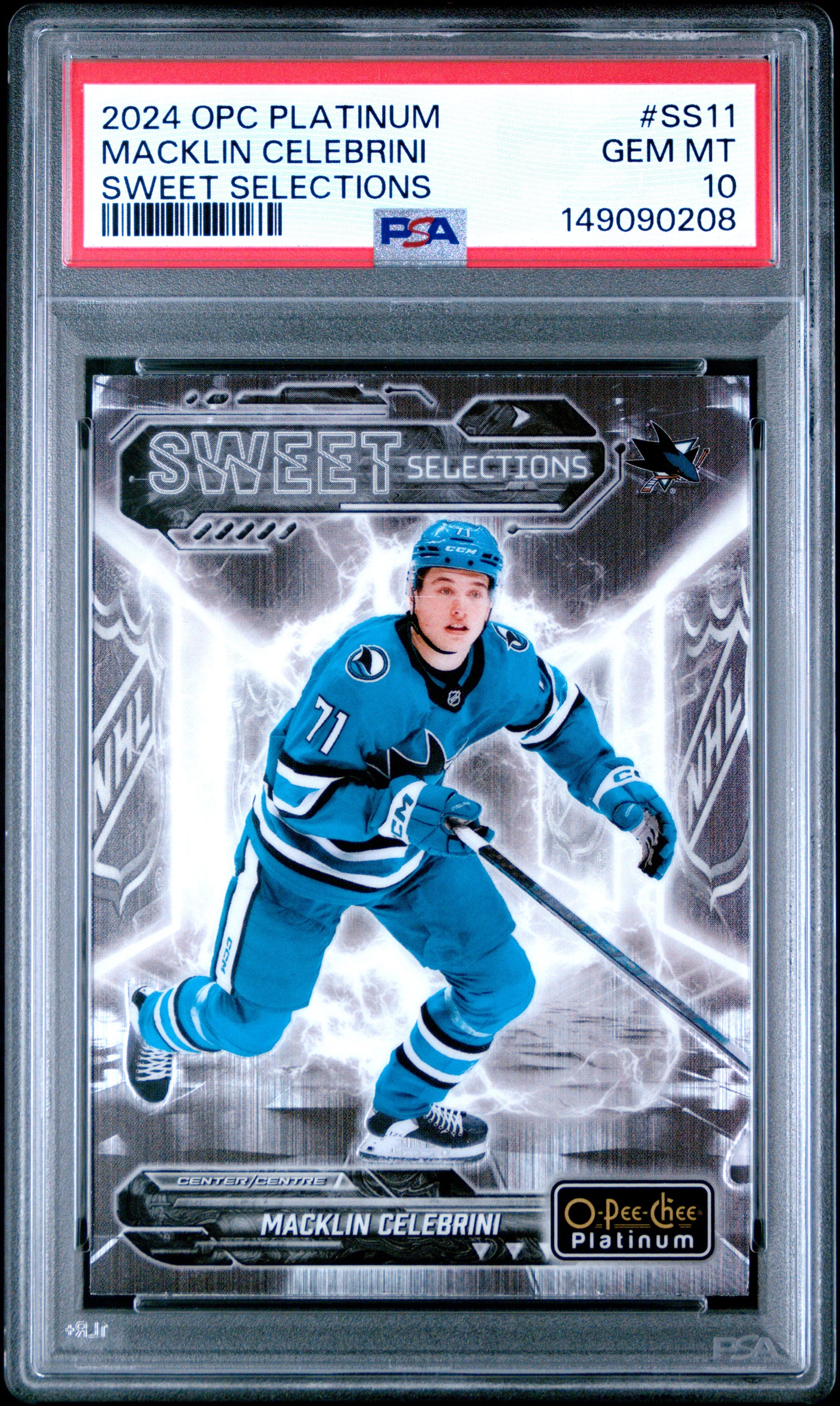 2024 Upper Deck O-Pee-Chee Platinum Sweet Selections Macklin Celebrini #SS11 PSA 10