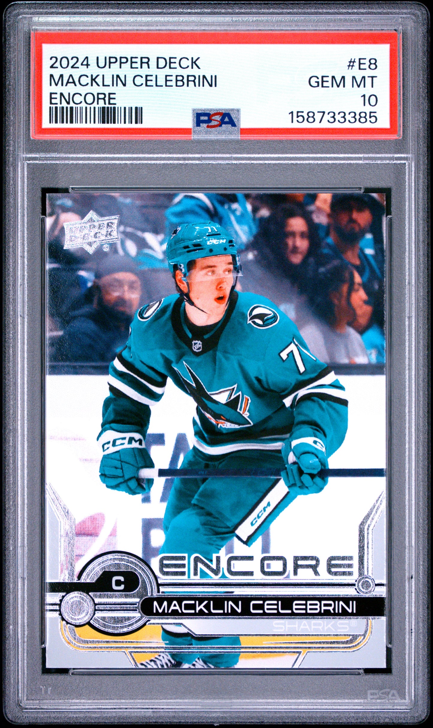 2024 Upper Deck Extended Series Encore Macklin Celebrini #E8 PSA 10