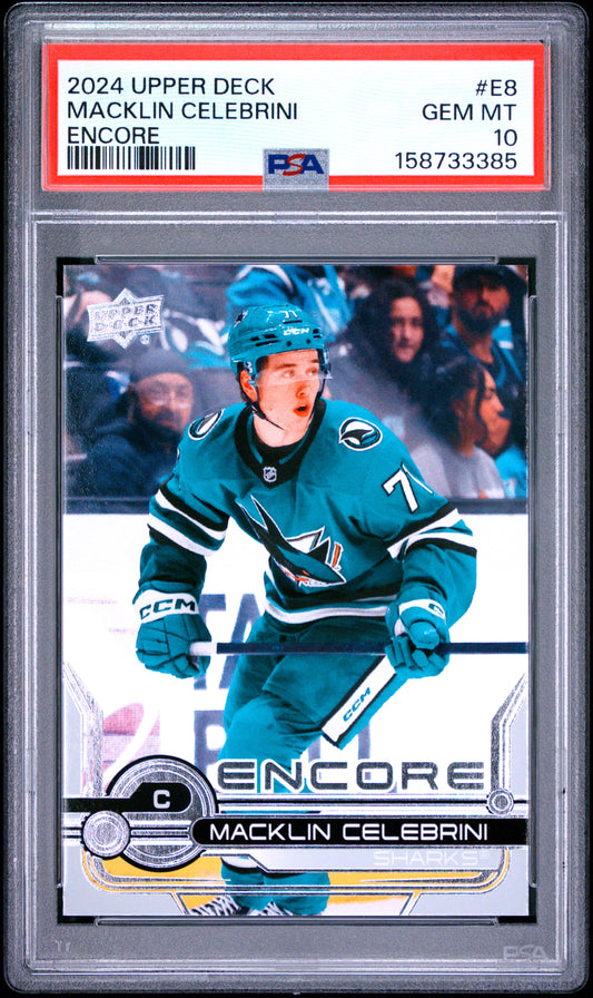 2024 Upper Deck Extended Series Encore Macklin Celebrini #E8 PSA 10