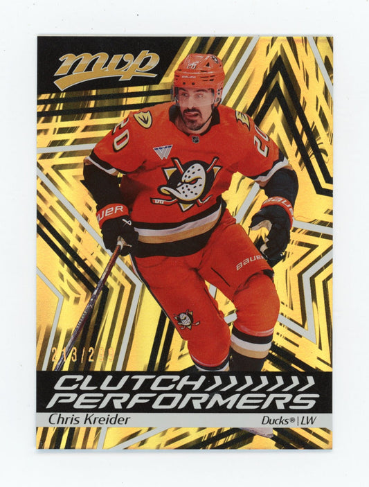 2026-27 Upper Deck MVP Chris Kreider #CP-6 Clutch Performers Gold #/299 Anaheim Ducks
