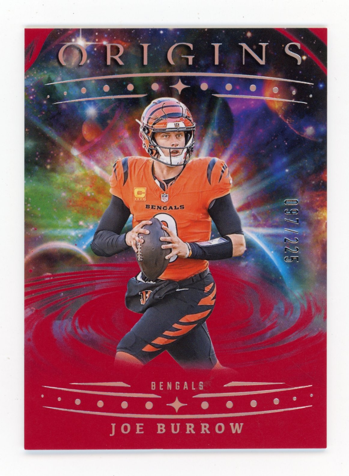 2025 Panini Origins Joe Burrow #21 Red #/225 Cincinnati Bengals