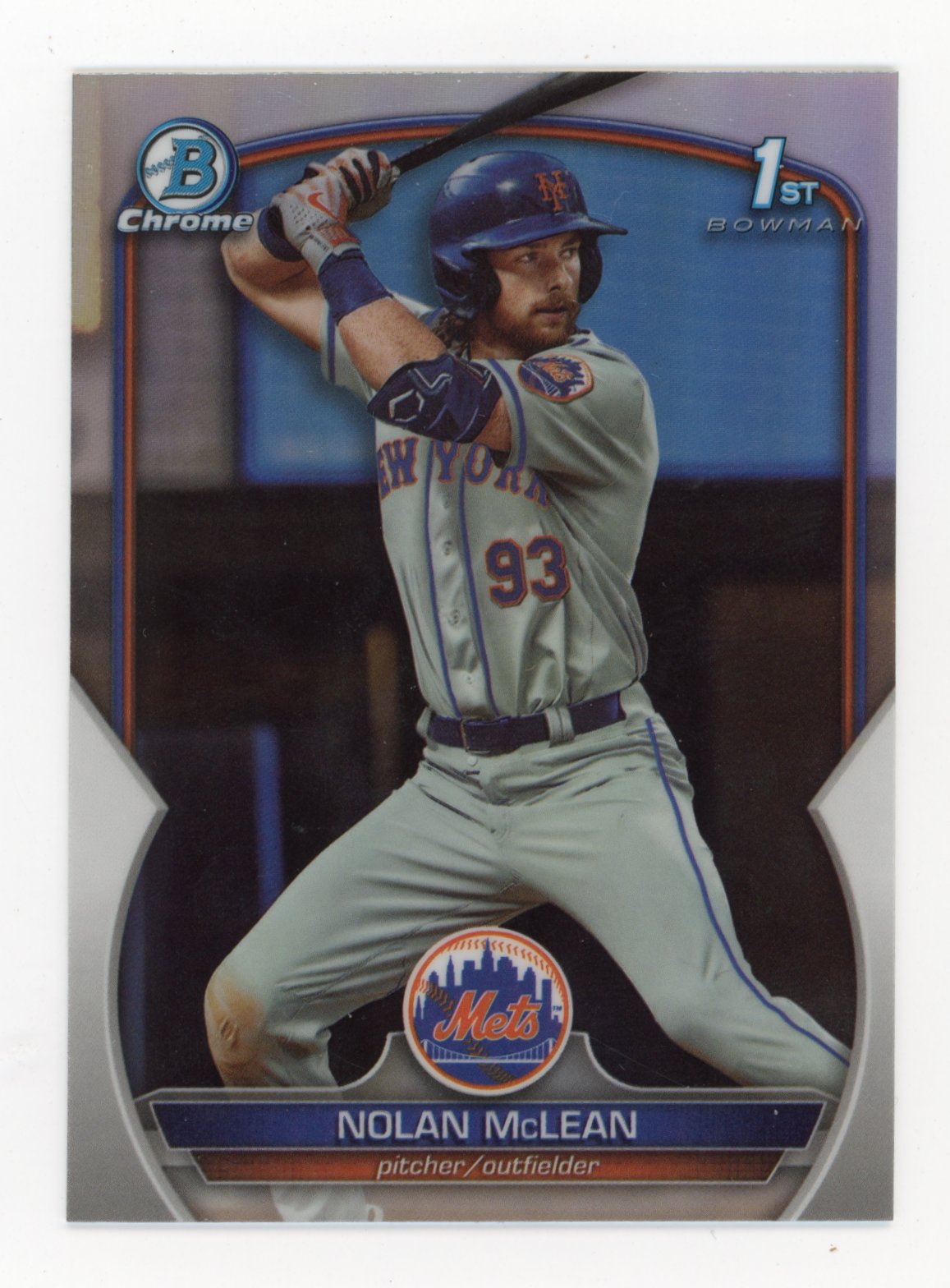 2023 Bowman Draft Nolan McLean #BDC-96 - Chrome Refractor New York Mets