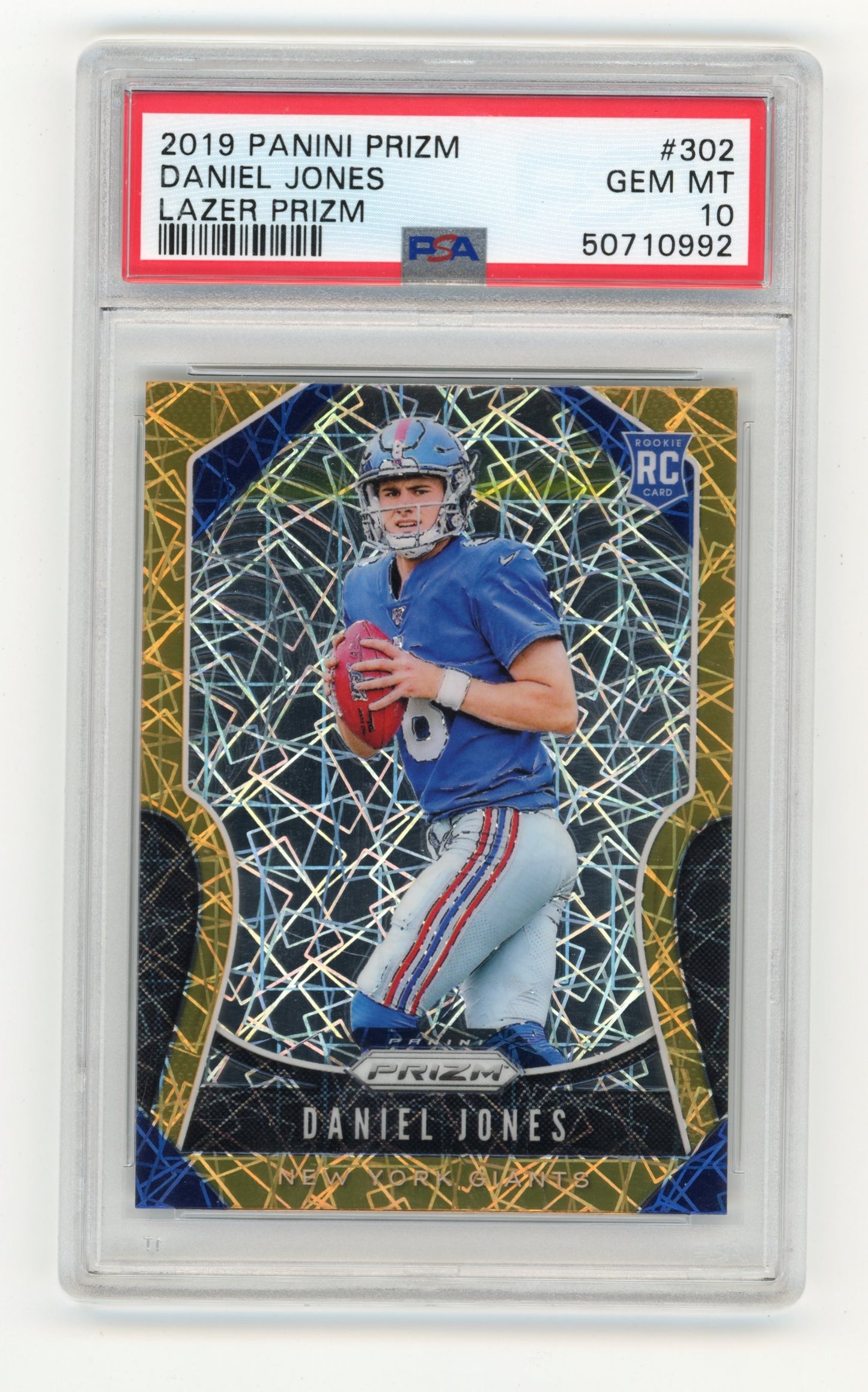 2019 Panini Prizm Daniel Jones #302 Lazer Prizm PSA 10 New York Giants