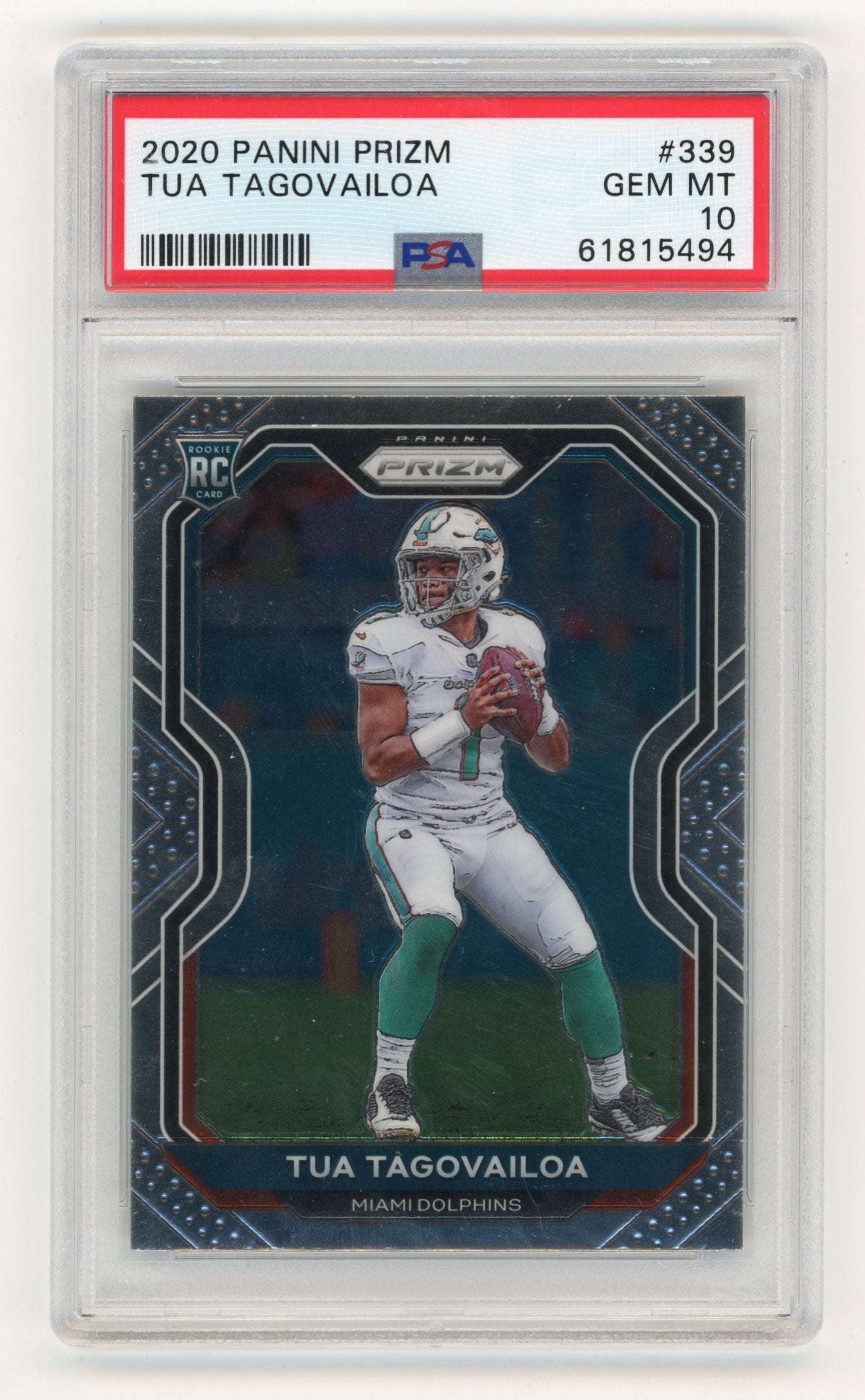 2020 Panini Prizm Tua Tagovailoa #339 PSA 10 Miami Dolphins