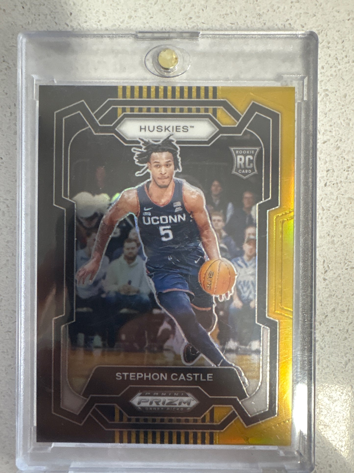 2024 Panini Prizm Draft Picks Stephon Castle Black Gold #/5 UConn Huskies