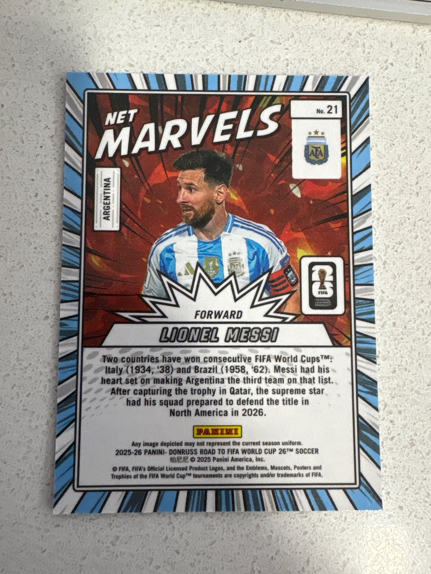 2025 Panini Donruss Net Marvels Lionel Messi #21