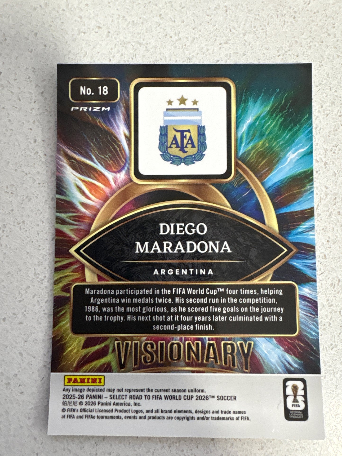 2025-26 Panini Select Diego Maradona Visionary #18