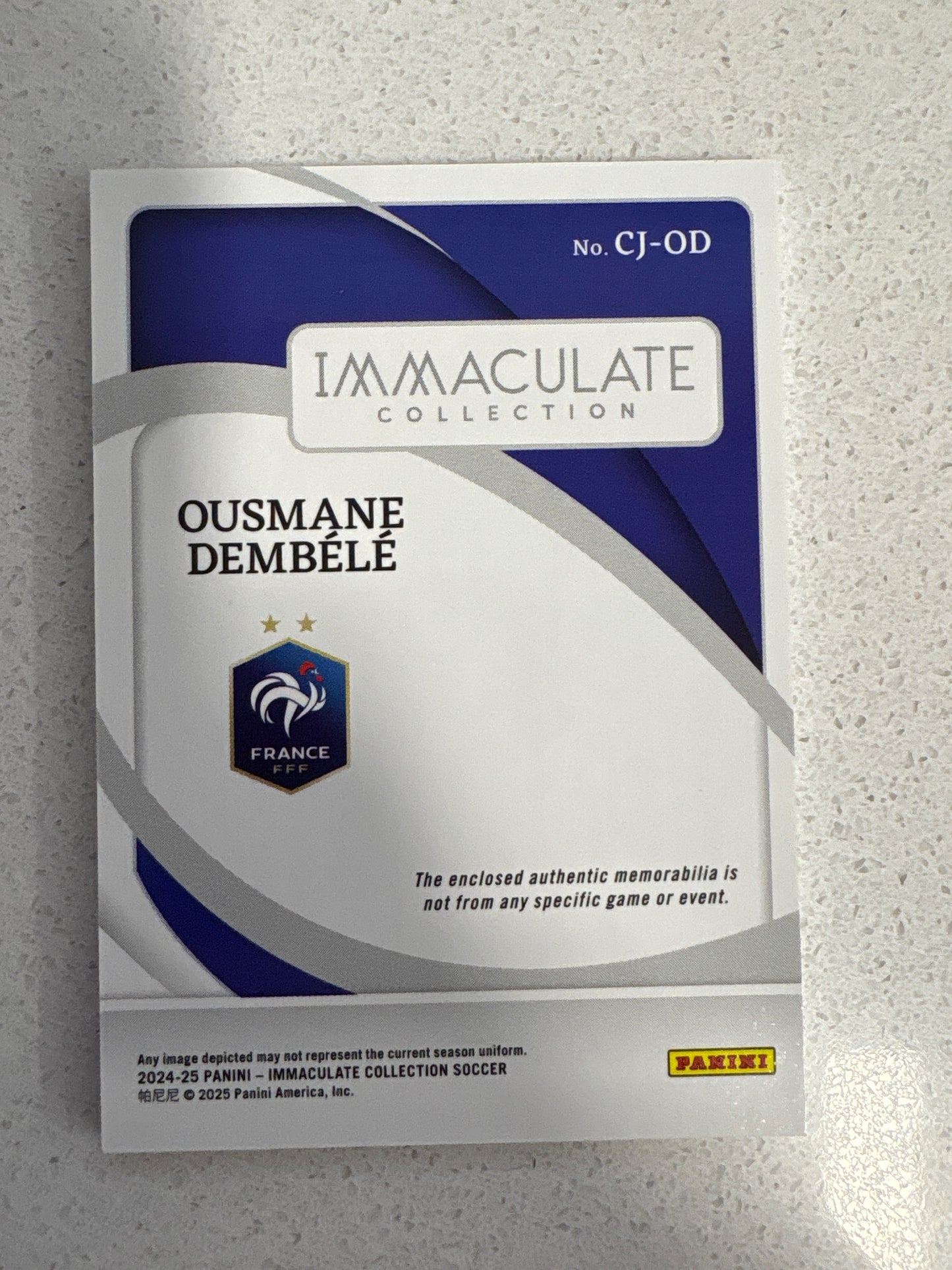 2024 Panini Immaculate Collection Ousmane Dembele Jersey Patch #/10 - #CJ-OD