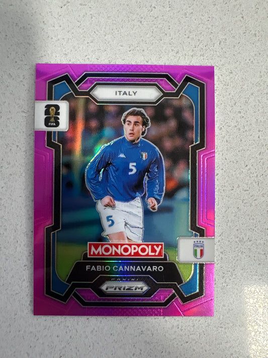 2026 Panini Prizm Monopoly FIFA World Cup #36 Fabio Cannavaro Italy #/199 Pink