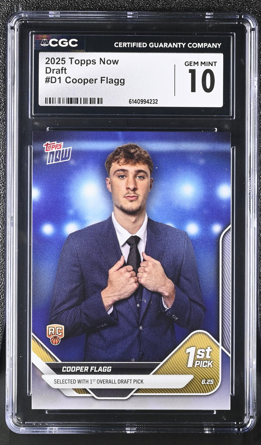 2025 Topps Now Cooper Flagg Draft RC #D1 - Mavericks CGC 10