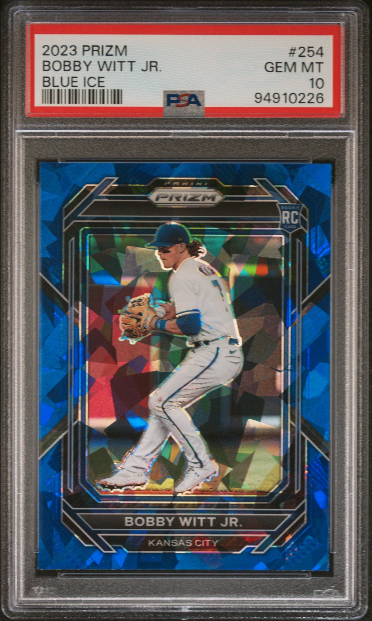 2023 Panini Prizm Bobby Witt Jr. #254 Blue Ice PSA 10 Royals