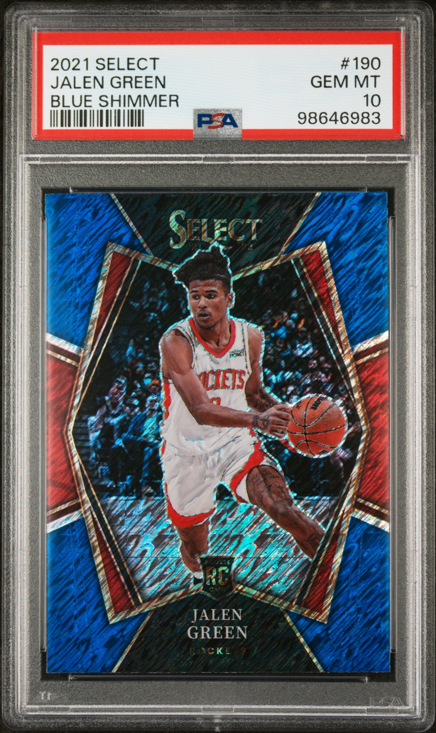 2021 Panini Select Jalen Green #190 Blue Shimmer PSA 10 Rockets