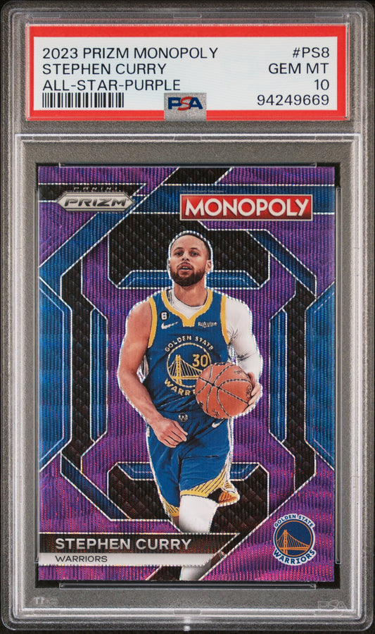 2023 Panini Prizm Monopoly All-Star Stephen Curry #PS8 All-Star-Purple PSA 10