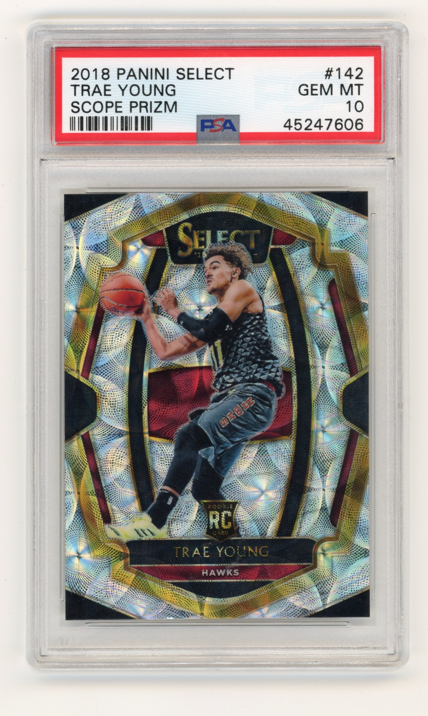 2018 Panini Select Trae Young #142 Scope Prizm PSA 10 Hawks