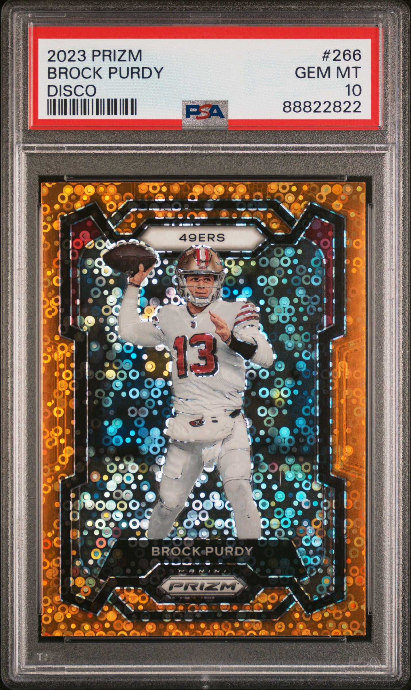 2023 Panini Prizm Brock Purdy #266 Disco Prizm PSA 10 49ers