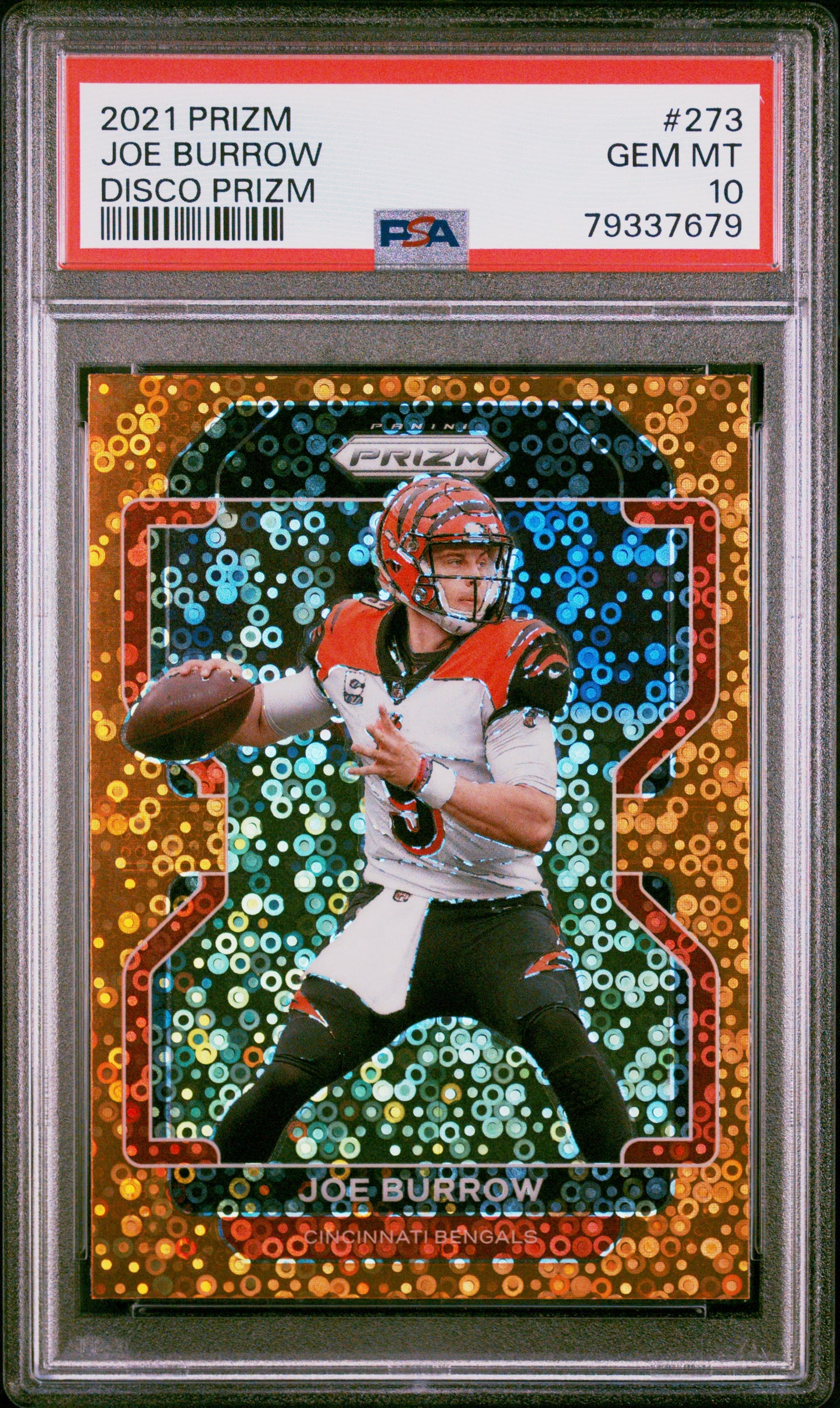 2021 Panini Prizm Joe Burrow #273 Disco Prizm PSA 10 Bengals