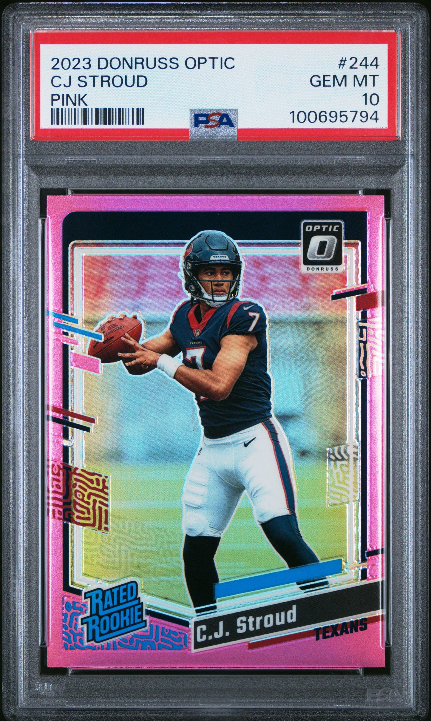 2023 Panini Donruss Optic Cj Stroud #244 Pink PSA 10 Texans