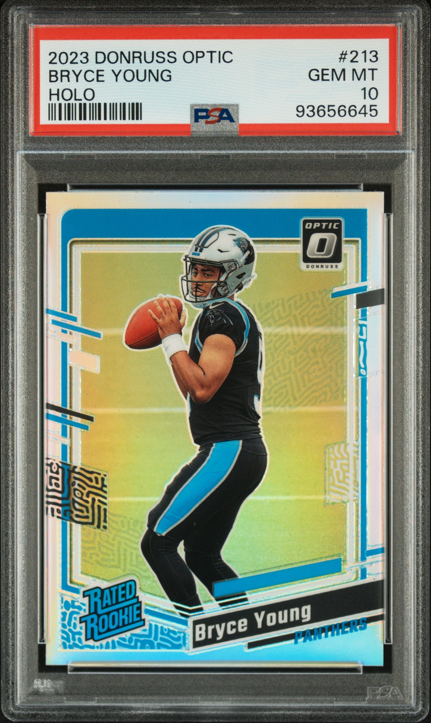 2023 Panini Donruss Optic Bryce Young #213 Holo PSA 10 Panthers