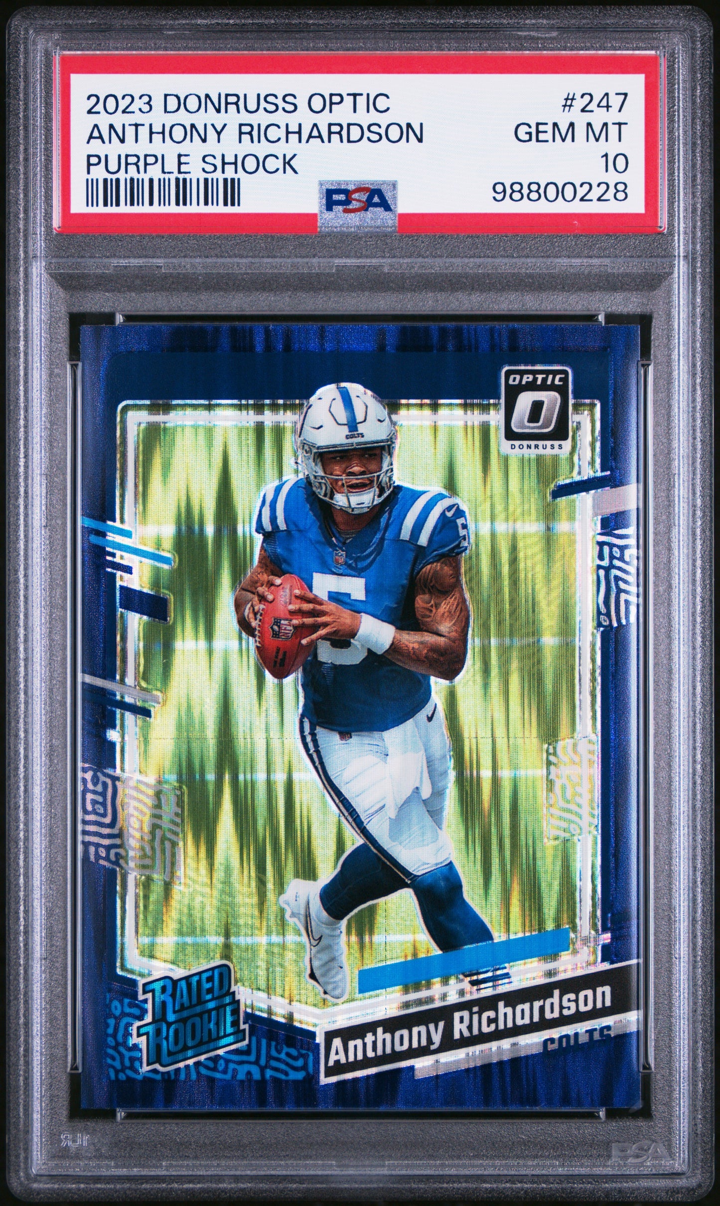 2023 Panini Donruss Optic Anthony Richardson #247 Purple Shock PSA 10 Colts