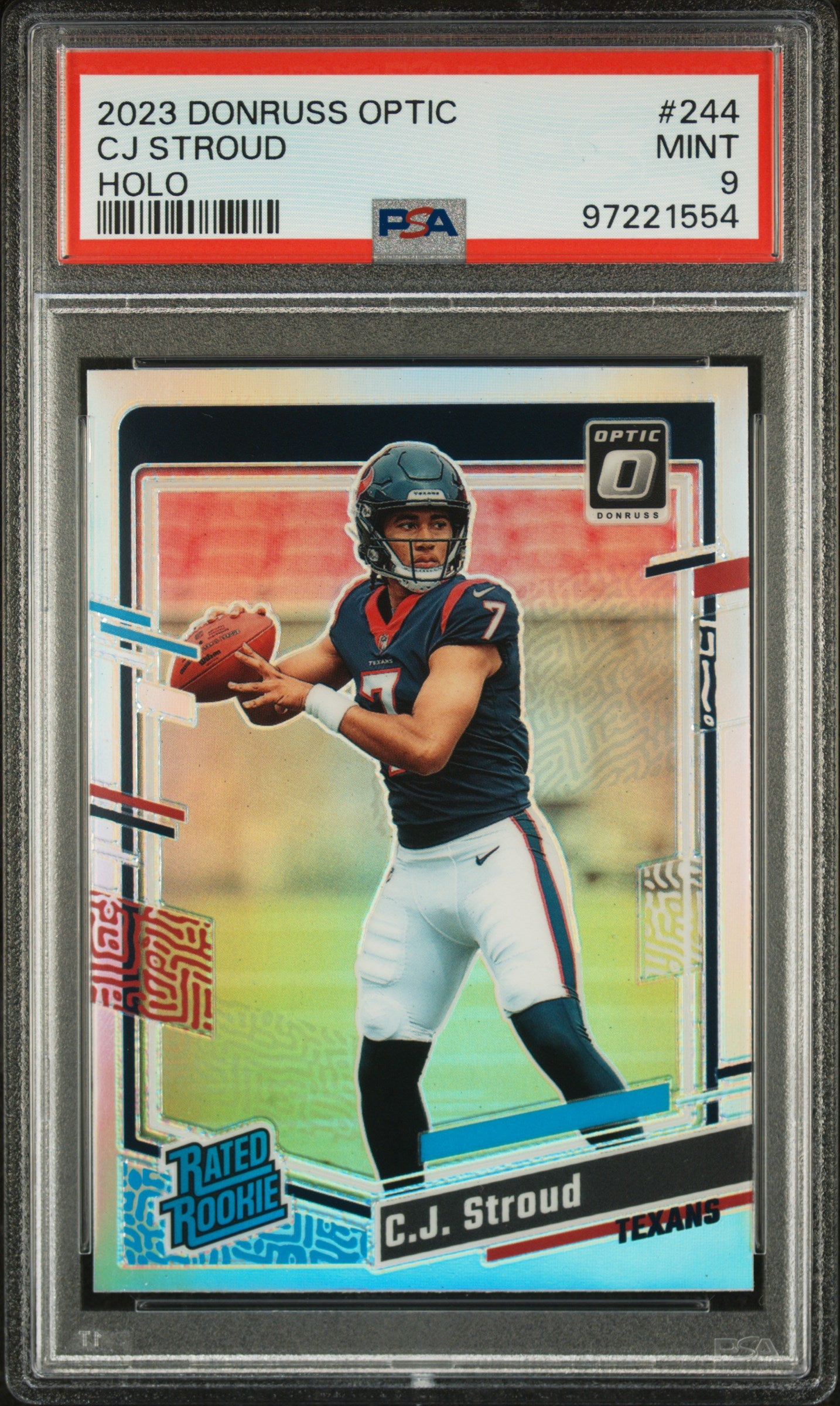 2023 Panini Donruss Optic Cj Stroud #244 Holo PSA 9 Texans