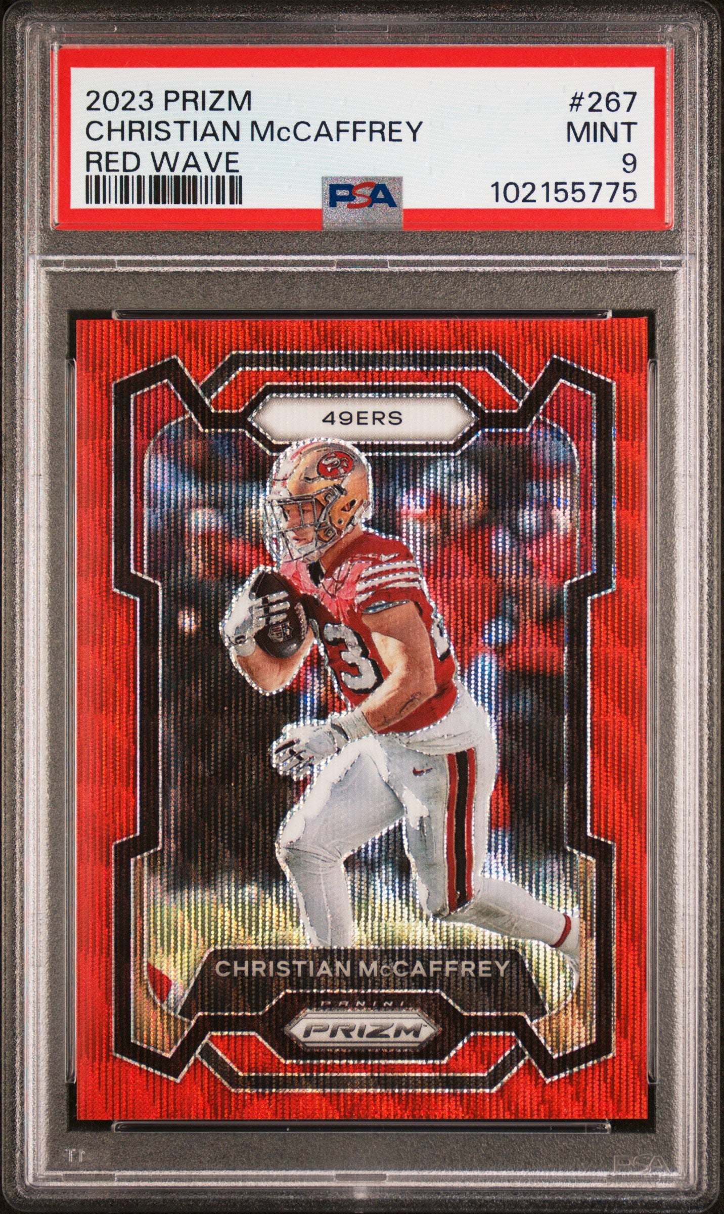 2023 Panini Prizm Christian Mccaffrey #267 Red Wave PSA 9 49ers