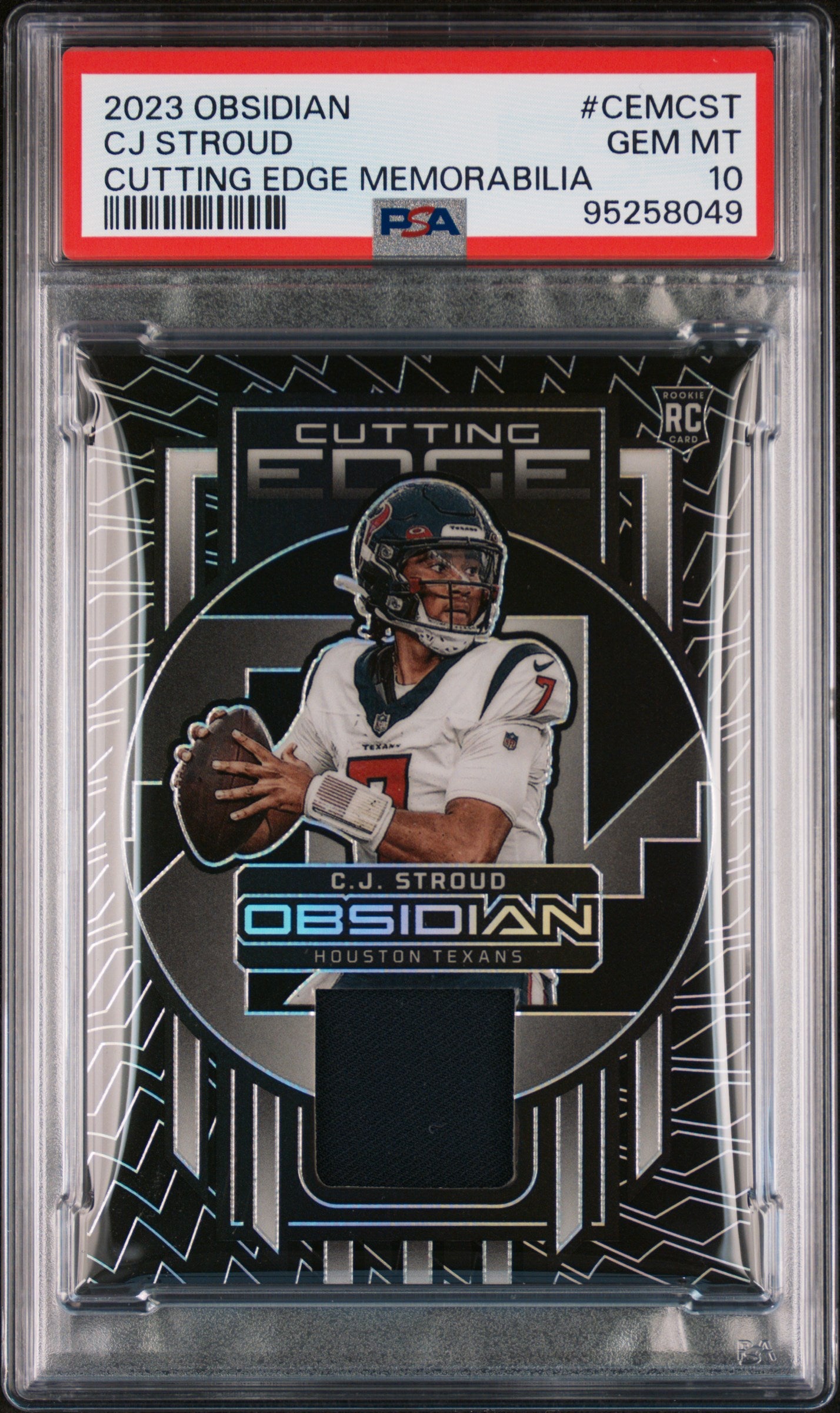 2023 Panini Obsidian Cutting Edge Memorabilia Cj Stroud #CEMCST PSA 10 Texans