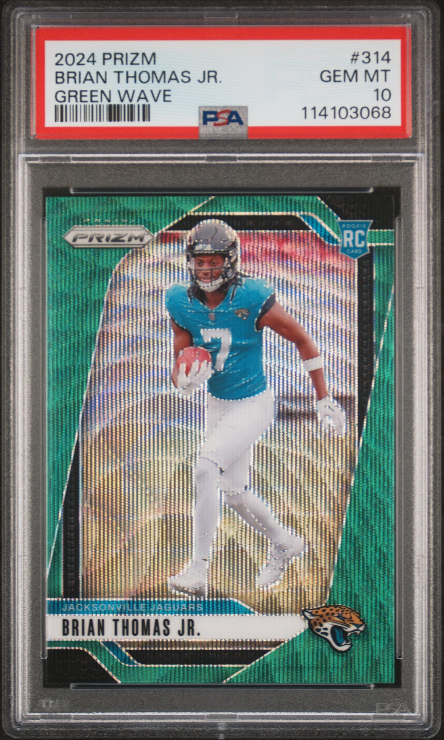 2024 Panini Prizm Brian Thomas Jr. #314 Green Wave PSA 10 Jaguars