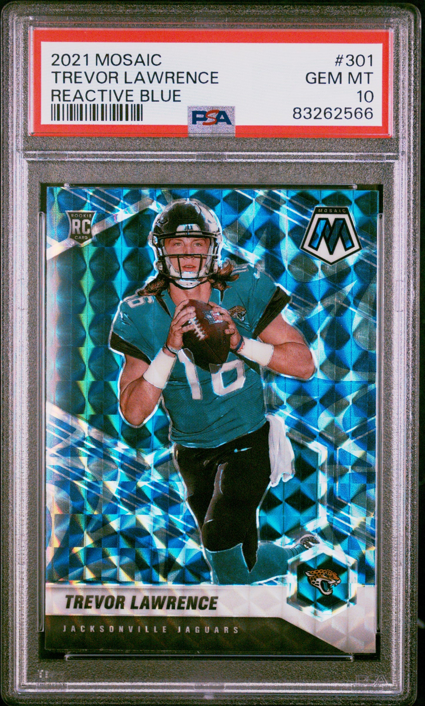 2021 Panini Mosaic Trevor Lawrence #301 Reactive Blue PSA 10 Jaguars