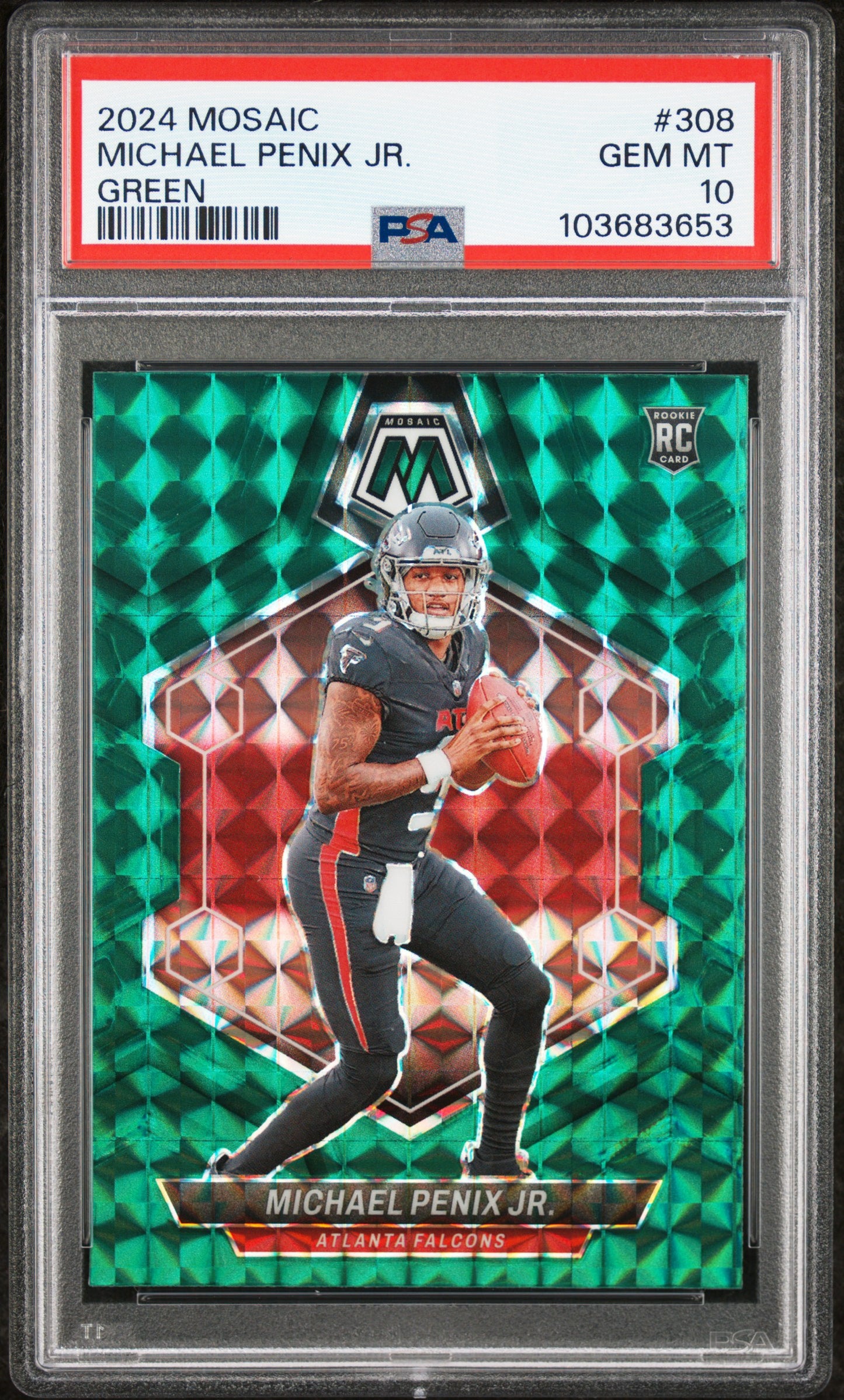 2024 Panini Mosaic Michael Penix Jr. #308 Green PSA 10 Falcons